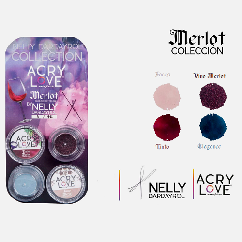 ACRY LOVE collection 4pz NELLY DARDAYROL MERLOT